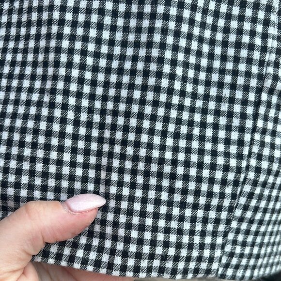 J. Galt Black and White Checkered Cropped Bra Cotton Top - Picture 6 of 9